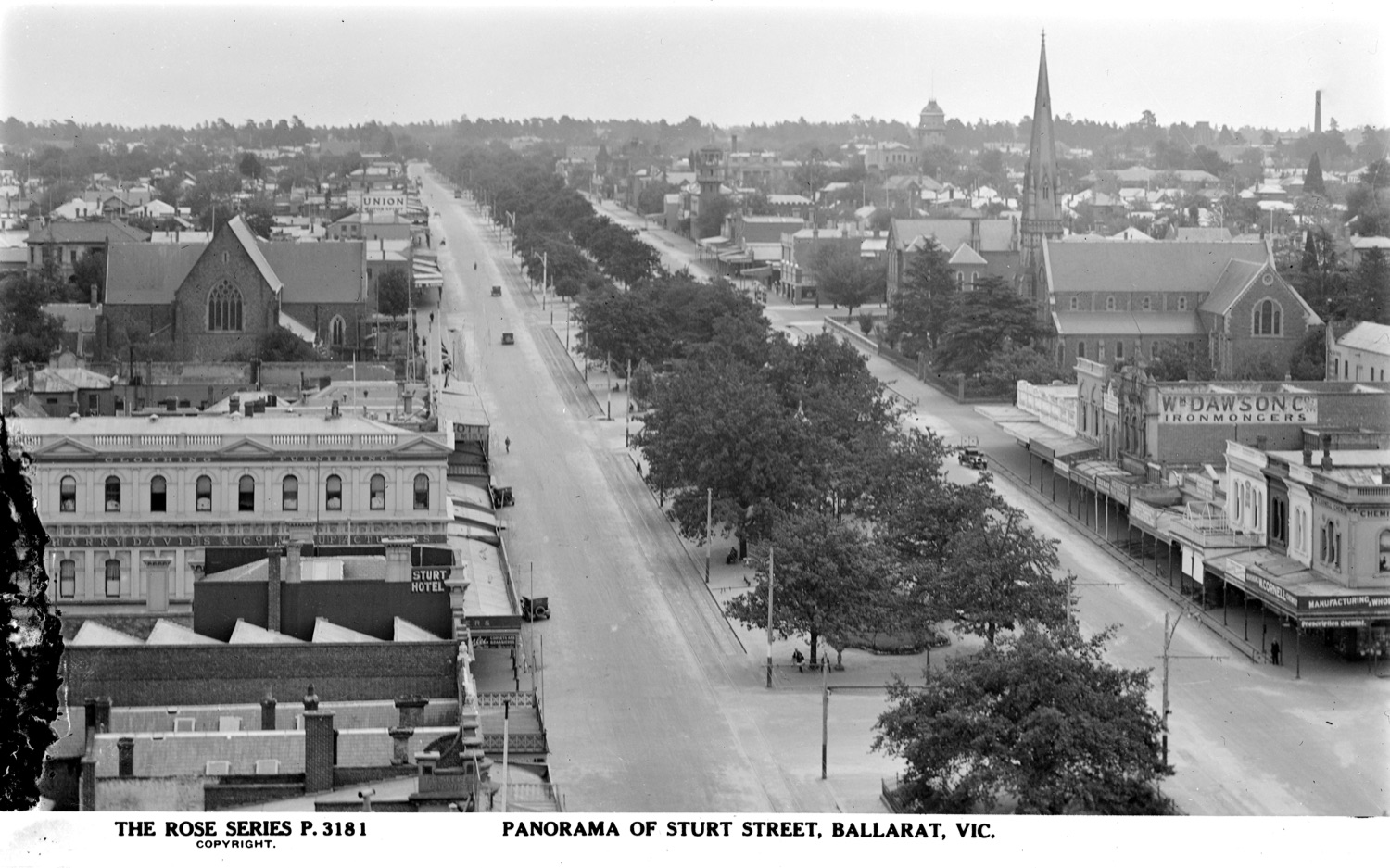 THE ROSE SERIES P. 3181 - PANORAMA OF STURT STREET, BALLARAT, VIC - H32492:4404